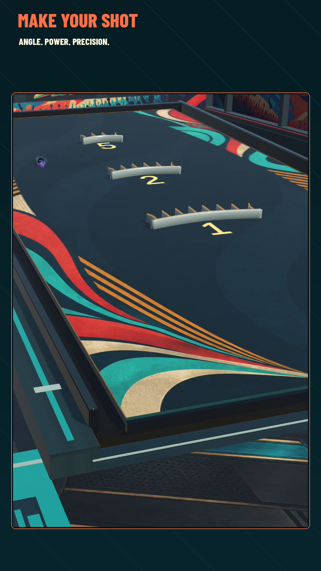 Official Android screenshot of Z Ball’s aiming and scoring-table presentation